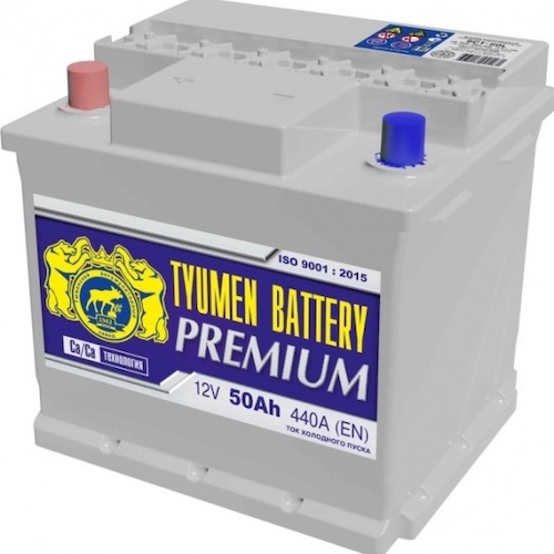 Аккумулятор автомобильный Тюмень Premium 50 Ач п.п.